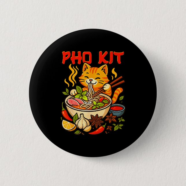 Pho Kit Mariners Katze Lustiges Meme  Button (Vorderseite)