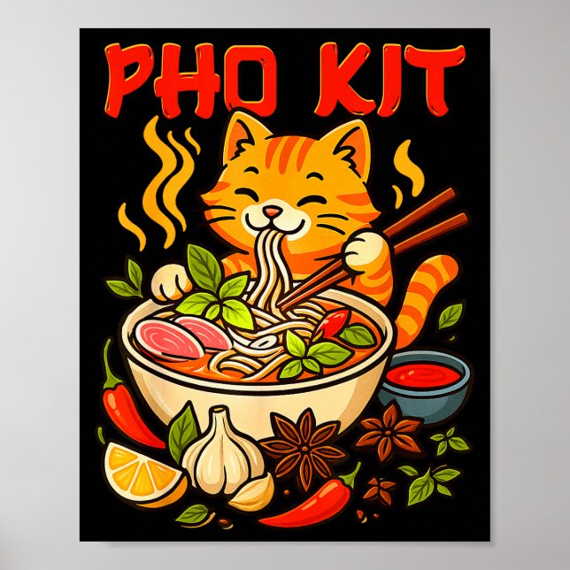 Pho Kit Mariners Katze Lustiges Meme  Poster (Vorne)