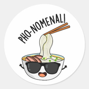 Pho-nomenal Funny Pho Soup Puns Runder Aufkleber