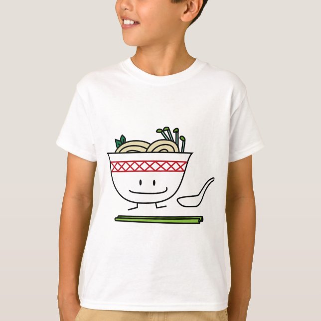 Pho Nudel-Schüssel-Vietnam-Suppenlöffelessstäbchen T-Shirt (Vorderseite)