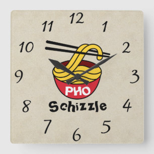 PHO Schizzle Wall Clock Quadratische Wanduhr