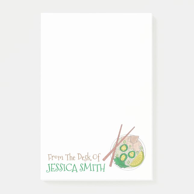 Pho Soup aus Vietnam vom Schreibtisch aus Personal Post-it Klebezettel (Vorderseite)