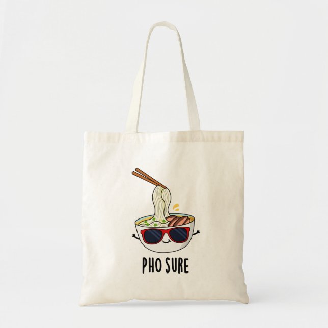 Pho Sure Funny Pho Soup Noodle Puff Tragetasche (Vorne)