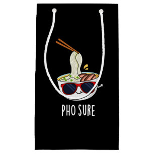 Pho Sure Funny Pho Soup Noodle Pun Dark BG Kleine Geschenktüte