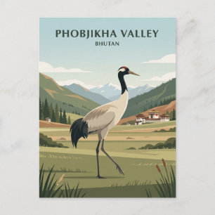 Phobjikha-Tal Bhutan Postkarte