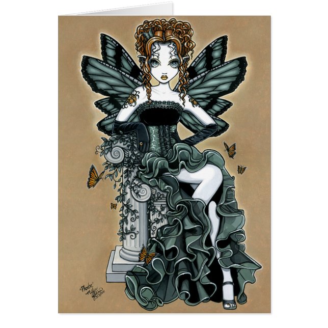 "Phoebe" gotische Couture-Schmetterlings-Fee-Karte (Vorne)