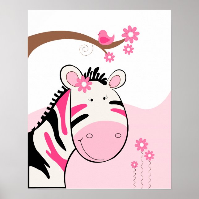 Phoebes Zebradruck (schwarz/rosa) Poster (Vorne)