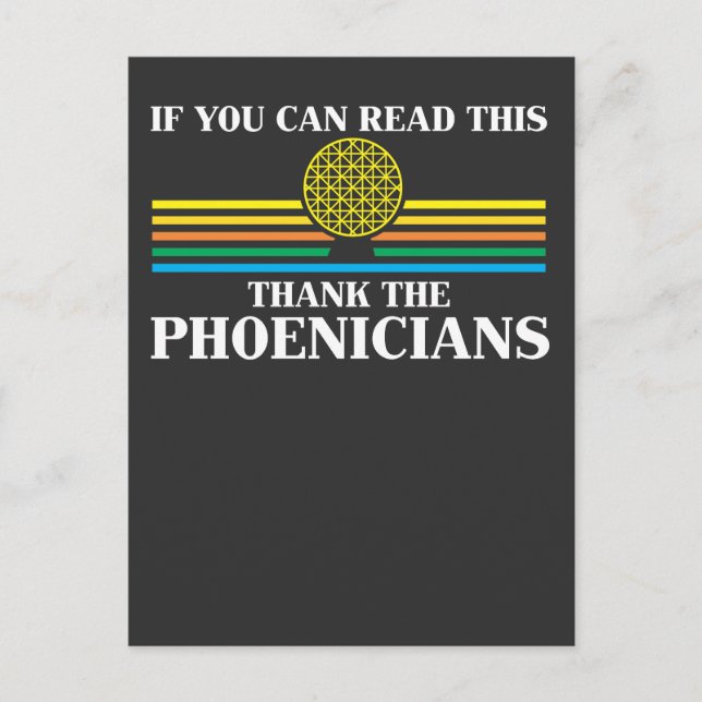 Phoenicia Geschichtslehrer Danke an die Phönizier Postkarte (Vorderseite)