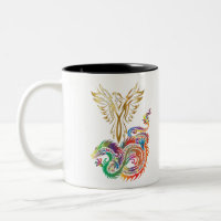 Phoenix and The Dragon Oriental Ying Yang Design