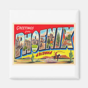 Phoenix Arizona AZ Vintager Großbuchstabe Postkar Magnet