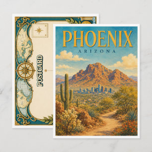 Phoenix Arizona Camelback Mountain GeoSaga Postkarte