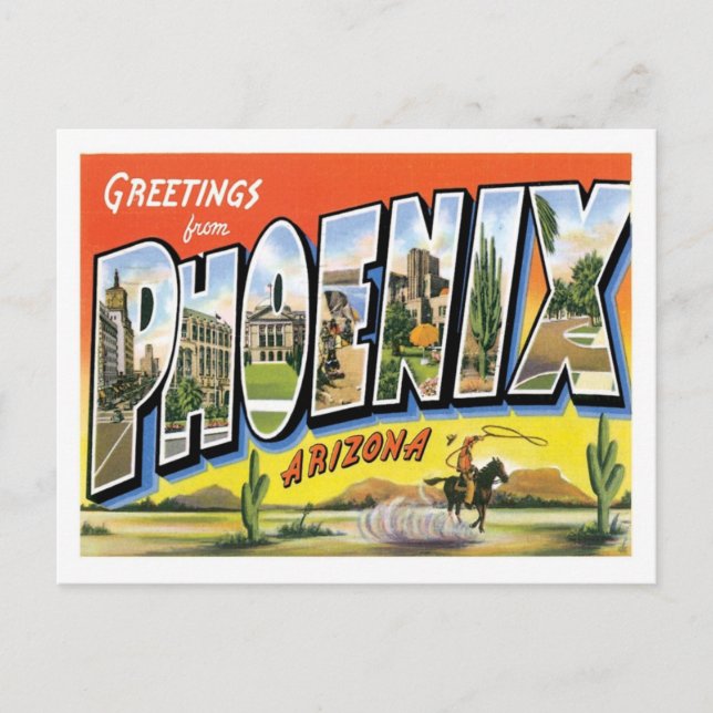 Phoenix Arizona Grüße aus US-Stadt Postkarte (Vorderseite)