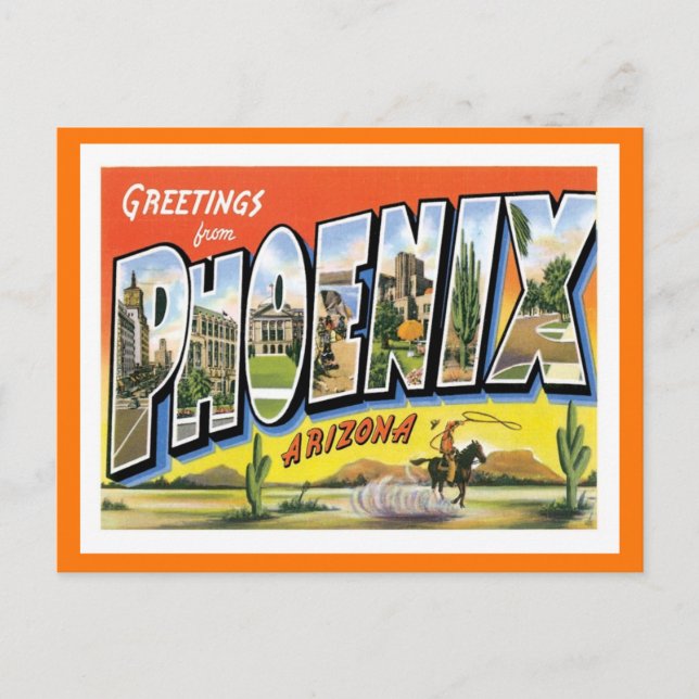 Phoenix Arizona Grüße aus US-Stadt Postkarte (Vorderseite)