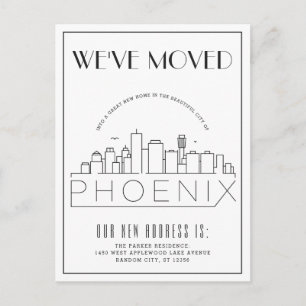 Phoenix, Arizona Modern Deco   Adressänderung Ankündigungspostkarte