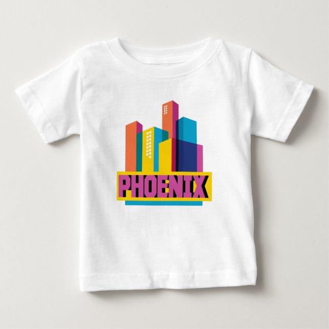 Phoenix, Arizona | Neon Skyline Baby T-shirt (Vorderseite)