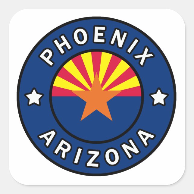 Phoenix Arizona Quadratischer Aufkleber (Vorderseite)