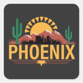 Phoenix Arizona Quadratischer Aufkleber