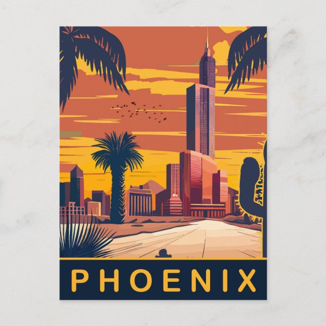 Phoenix, Arizona, Reisen Postkarte (Vorderseite)