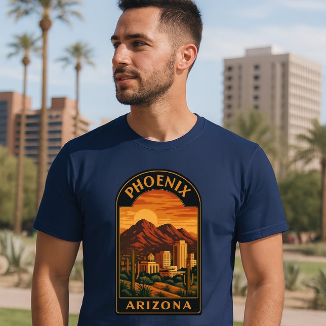 Phoenix Arizona Retro Art Deco T-Shirt (Von Creator hochgeladen)