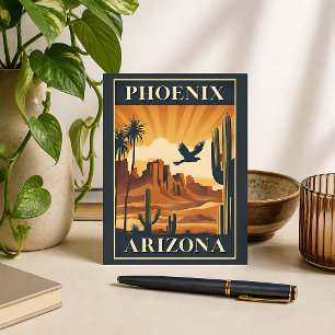 Phoenix Arizona Retro-Reiseposter Postkarte