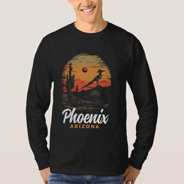 Phoenix Arizona Roadrunner Wüste Vibes Vintag T-Shirt (Vorderseite)
