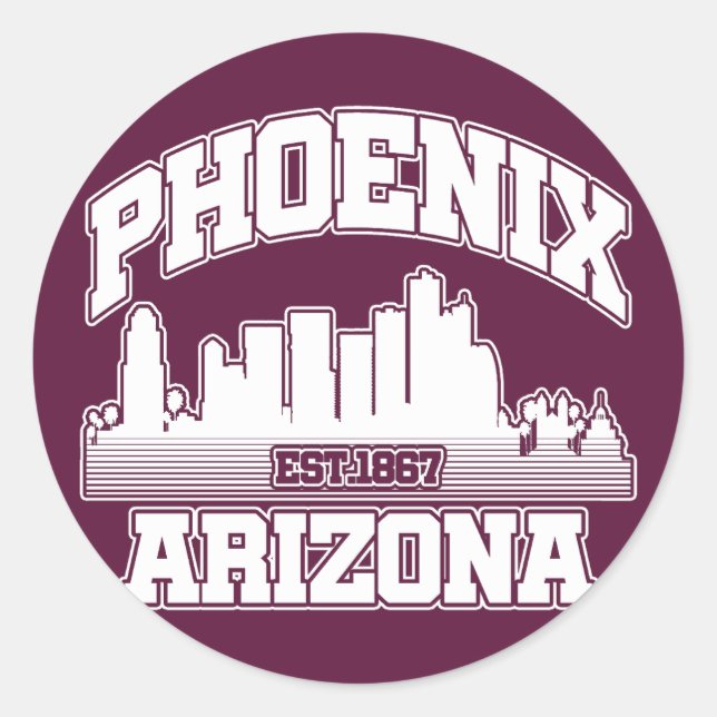 Phoenix, Arizona Runder Aufkleber (Vorderseite)
