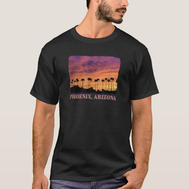 Phoenix Arizona Schöne Palmen Sonnenuntergang T-Shirt (Vorderseite)