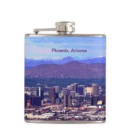 Phoenix Arizona Skyline am Tag Flachmann
