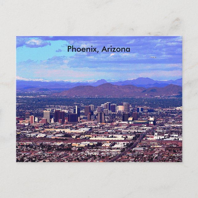Phoenix Arizona Skyline am Tag Postkarte (Vorderseite)