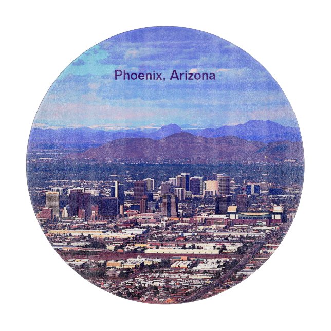 Phoenix Arizona Skyline am Tag Schneidebrett (Vorderseite)