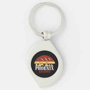 Phoenix Arizona Skyline Kunstprint Retro Sonnenunt Schlüsselanhänger