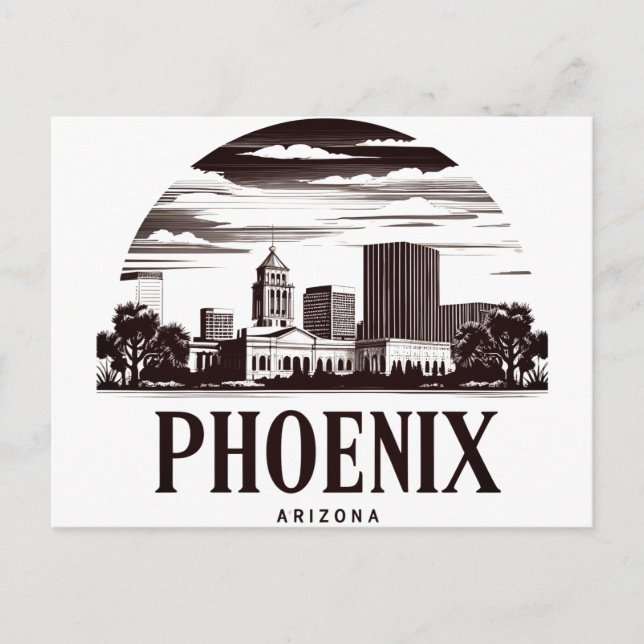 Phoenix Arizona Skyline Postkarte (Vorderseite)