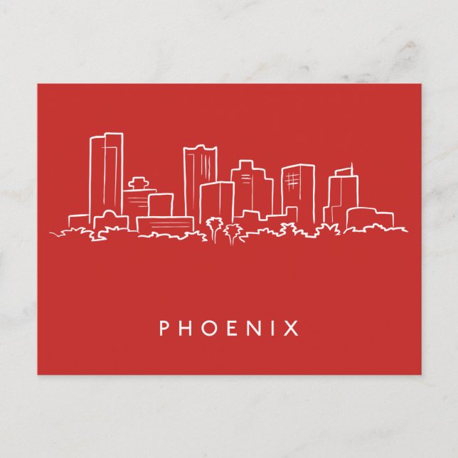 Phoenix Arizona Skyline Postkarte (Vorderseite)