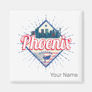 Phoenix Arizona Vereinigte Staaten Skyline Vintage Magnet