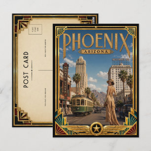 Phoenix Arizona Vintage Art Deco Golden Age Postkarte