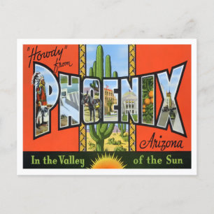 Phoenix, Arizona Vintage Große Buchstaben Postkart Postkarte