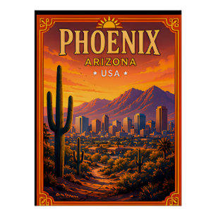 🌵 Phoenix Arizona Wüstenurlaub Erinnerung Poster