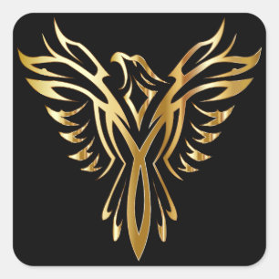 Phoenix-Aufkleber aufsteigend Quadratischer Aufkleber