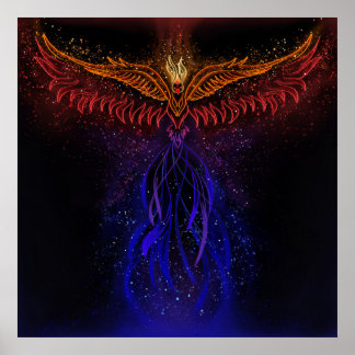 Phoenix aus Asche, Neonkunst Poster