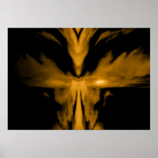 Phoenix Awakening Gold Poster