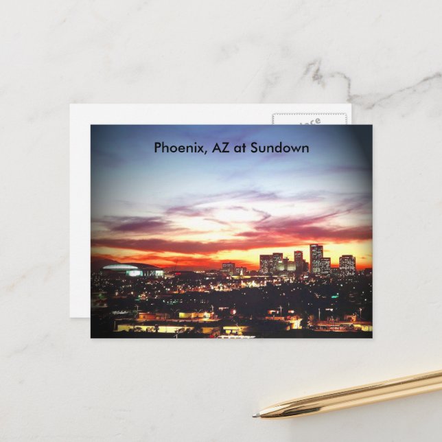 Phoenix, AZ at Sundown Postkarte (Vorderseite/Rückseite Beispiel)