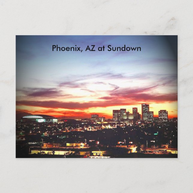 Phoenix, AZ at Sundown Postkarte (Vorderseite)