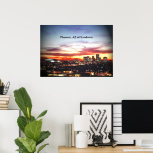 Phoenix, AZ bei Sonnenuntergang Poster