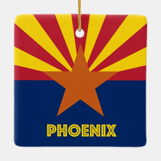 Phoenix AZ Flag Keramikornament (Rückseite)