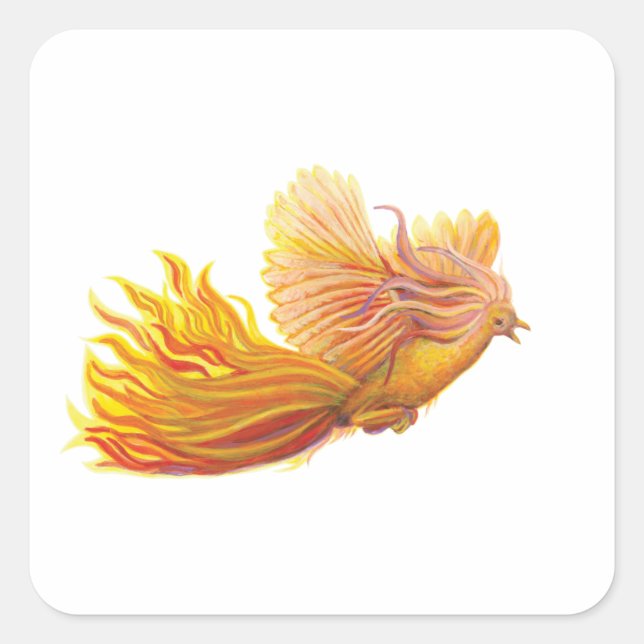 Phoenix Bird Quadratischer Aufkleber (Vorderseite)