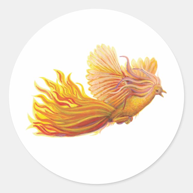 Phoenix Bird Runder Aufkleber (Vorderseite)