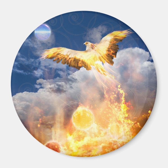 Phoenix Bird "STEIGEN ÜBER IHREN TROUBLES" Magnet (Vorne)