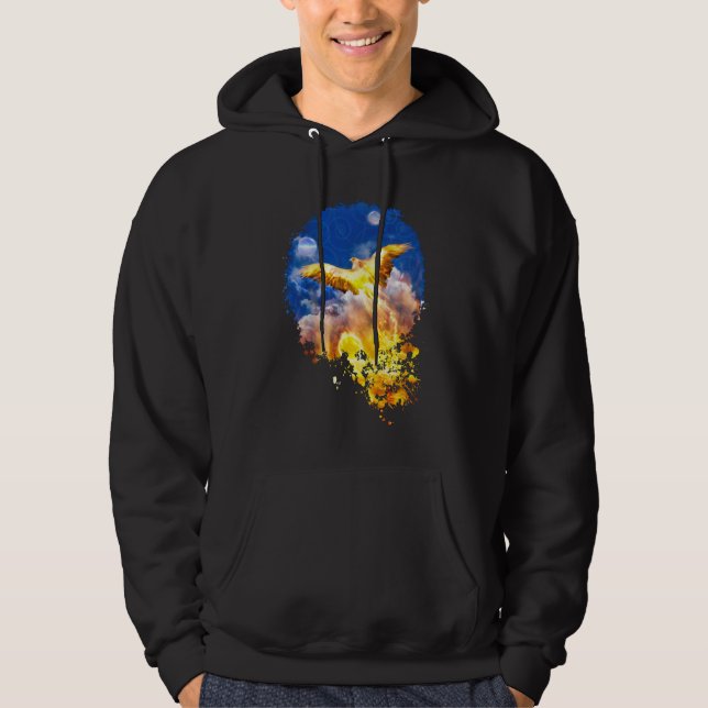 Phoenix Bird STEIGT ÜBER IHREN TROUBLES Hoodie (Vorderseite)