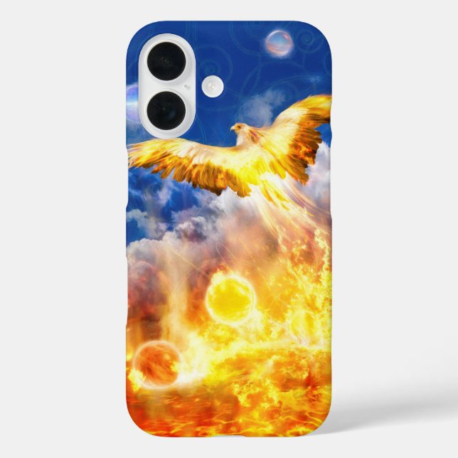 Phoenix Bird STEIGT ÜBER IHREN TROUBLES iPhone 16 Hülle (Rückseite)