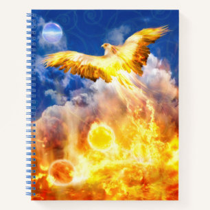 Phoenix Bird STEIGT ÜBER IHREN TROUBLES Notizbuch